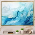 thumbnail image 1 of Designart "Liquid Ink Of Ocean In Blue And White II" Abstract Shapes Floater Framed Wall Decor, 1 of 5