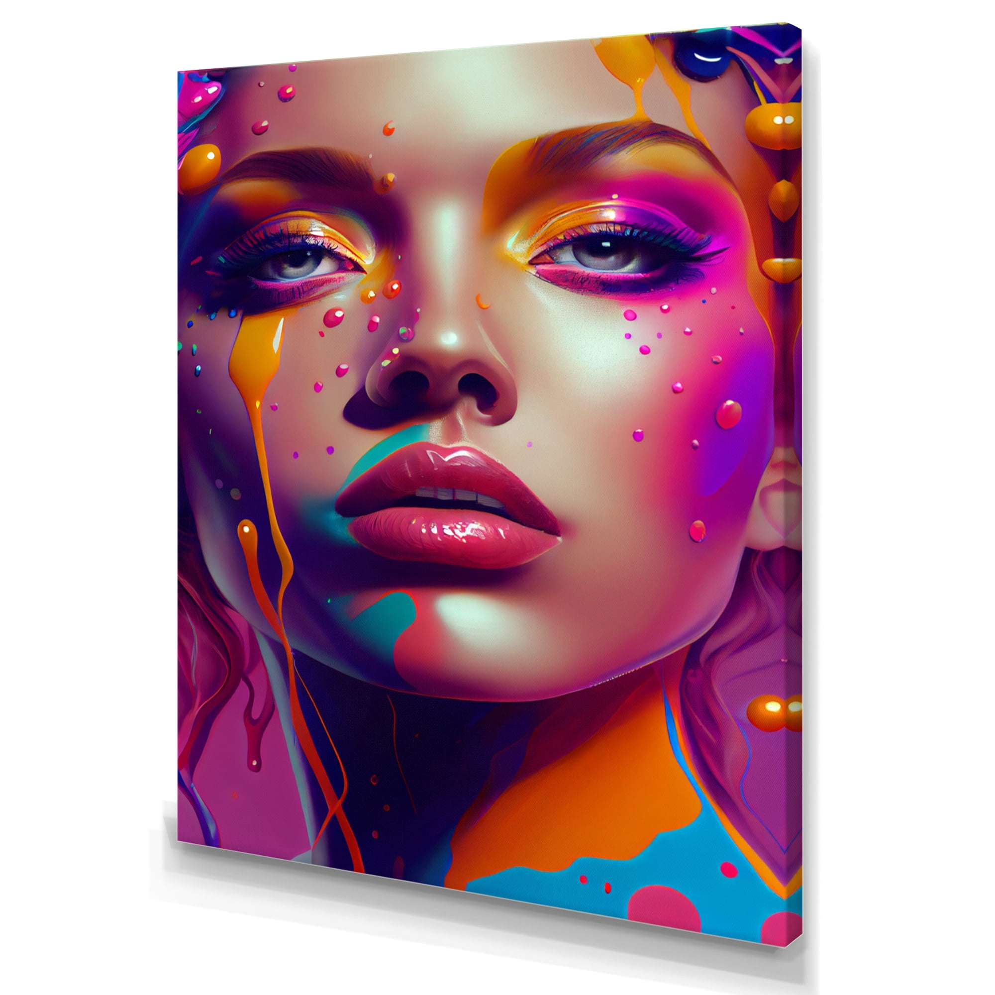 Designart Liquid Ink Sensual Woman Portrait I Canvas Wall Art