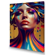 Designart Liquid Ink Sensual Woman Portrait VIII Canvas Wall Art