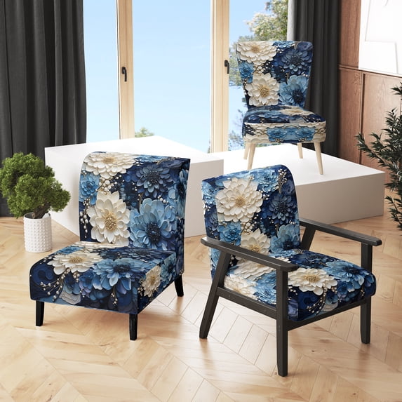 Designart "Liquid Ink Spiral I" Upholstered Abstract Accent Chair and Modern & Contemporary Arm Chair - Multiple Color & Pattern