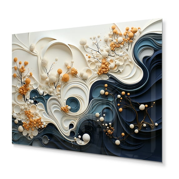 Designart "Liquid Ink VORTEXscape III" Abstract Spirals Metal Art Print