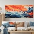 thumbnail image 1 of Designart "Liquid Ink Waves Blue and Orange Fusion I" Oversized Abstract Framed Wall Art - Modern Blue Abstract Liquid Ink Bedroom Framed Canvas Wall Art, 1 of 7