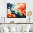 thumbnail image 1 of Designart "Liquid Ink Waves Blue and Orange Fusion III" Oversized Abstract Wall Art - Modern Blue Abstract Liquid Ink Entryway Wall Art Print, 1 of 1