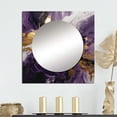 thumbnail image 1 of Designart "Liquid Magic in Purple and Gold II" Abstract Square Mirror For Wall Decor - Large Purple Square Printed Wall Mirror Art - Square Transitional Mirror - Wall Mounted Square Large Mirror, 1 of 5