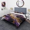 thumbnail image 1 of Designart "Liquid Magic in Purple and Gold III" Abstract Bedding Covert Set - Modern Purple Transitional Bed Set With 2 Shams, 1 of 6