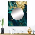 thumbnail image 1 of Designart "Liquid Magic in Teal and Gold I" Abstract Mirror Wall Decor - Modern Teal Abstract Living Room Wall Mirror Art - 32" x 24" Inch, 1 of 5