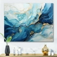 thumbnail image 1 of Designart "Liquid Ocean Storm In Blue And Gold" Abstract Shapes Wall Decor, 1 of 7