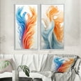 thumbnail image 1 of Designart "Liquid Purity Ink Wave Abstract Birds in Red and Blue" Abstract Liquid Ink Framed Wall Art Set Of 2 - Modern Blue Framed Canvas Set For Living Room Decor, 1 of 6