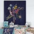thumbnail image 1 of Designart 'Little Bird Sitting On Colourful Bouquet Of Wildflowers I' Traditional Print on Natural Pine Wood, 1 of 5