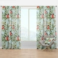 thumbnail image 1 of Designart 'Little Bird With Red Chest Sitting On Pine Branch' Traditional Curtain Panel, 1 of 4