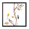 thumbnail image 1 of Designart 'Little Birds Sitting On The Tree Branches IV' Traditional Framed Art Print, 1 of 4
