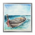 thumbnail image 1 of Designart 'Little Boat At The Lake Shore' Nautical & Coastal Framed Art Print, 1 of 4