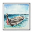 thumbnail image 1 of Designart 'Little Boat At The Lake Shore' Nautical & Coastal Framed Canvas Wall Art Print, 1 of 5