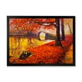thumbnail image 1 of Designart 'Little Bridge In Deep Orange Autumn Landscape I' Traditional Framed Art Print, 1 of 4