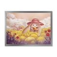 thumbnail image 1 of Designart 'Little Bunny With Yellow Flowers' Traditional Framed Art Print, 1 of 4