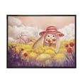 thumbnail image 1 of Designart 'Little Bunny With Yellow Flowers' Traditional Framed Canvas Wall Art Print, 1 of 5