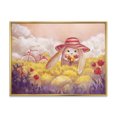 thumbnail image 1 of Designart 'Little Bunny With Yellow Flowers' Traditional Framed Canvas Wall Art Print, 1 of 5