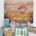 thumbnail image 1 of Designart 'Little Bunny With Yellow Flowers' Traditional Print on Natural Pine Wood, 1 of 5