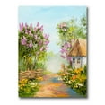 thumbnail image 1 of Designart ' Little House In The Blossoming Flowers Forest ' Lake House Canvas Wall Art Print, 1 of 4