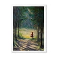 thumbnail image 1 of Designart 'Little Red Kid Riding Hood In The Woods' Traditional Framed Art Print, 1 of 4