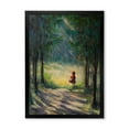 thumbnail image 1 of Designart 'Little Red Kid Riding Hood In The Woods' Traditional Framed Art Print, 1 of 4