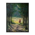 thumbnail image 1 of Designart 'Little Red Kid Riding Hood In The Woods' Traditional Framed Canvas Wall Art Print, 1 of 5