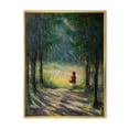 thumbnail image 1 of Designart 'Little Red Kid Riding Hood In The Woods' Traditional Framed Canvas Wall Art Print, 1 of 5