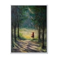 thumbnail image 1 of Designart 'Little Red Kid Riding Hood In The Woods' Traditional Framed Canvas Wall Art Print, 1 of 5