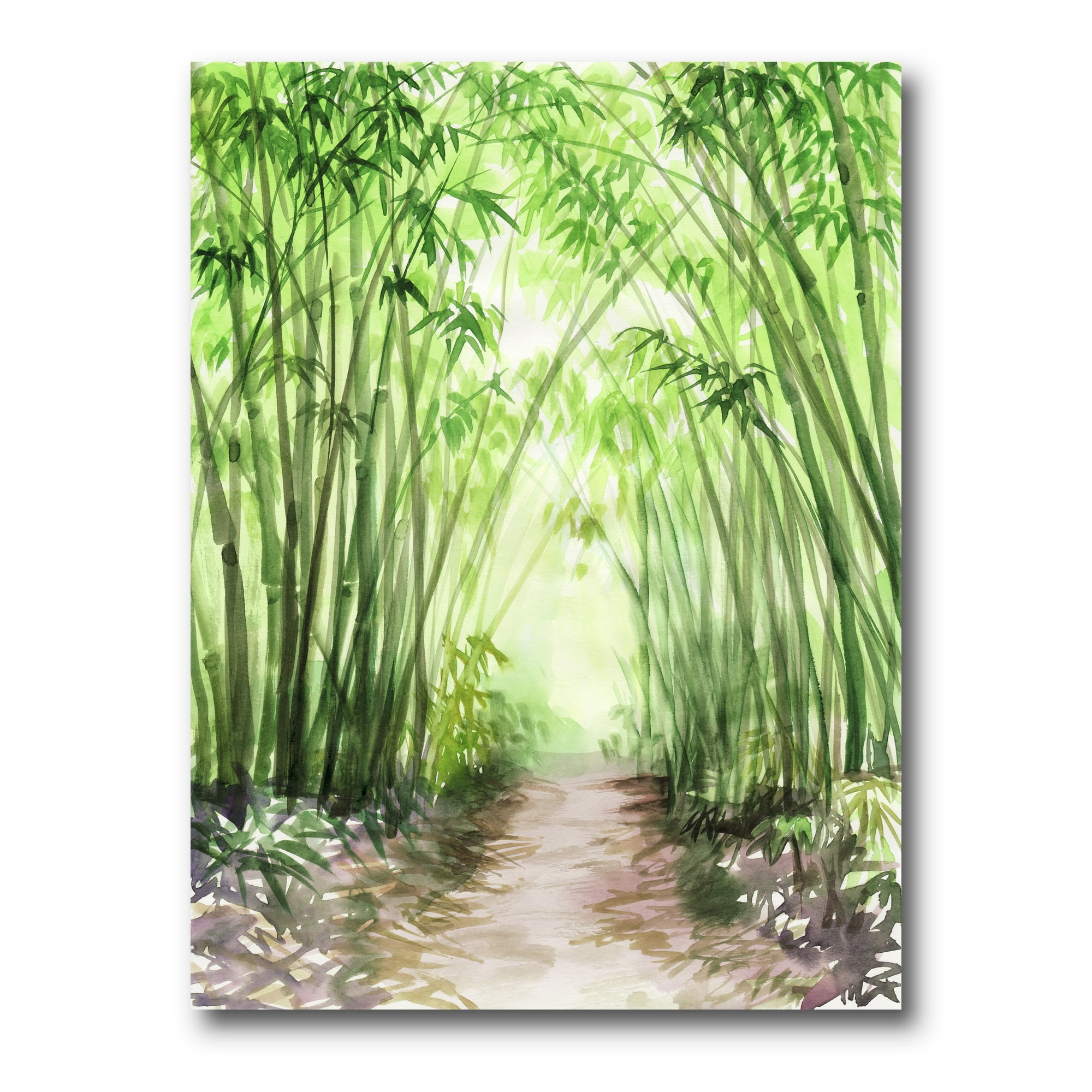 Designart ' Little Road Through Bamboo Forest ' Traditional Canvas Wall Art Print