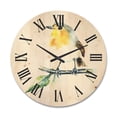 thumbnail image 1 of Designart 'Little Robin Bird Sitting On A Branch' Traditional Wood Wall Clock, 1 of 5