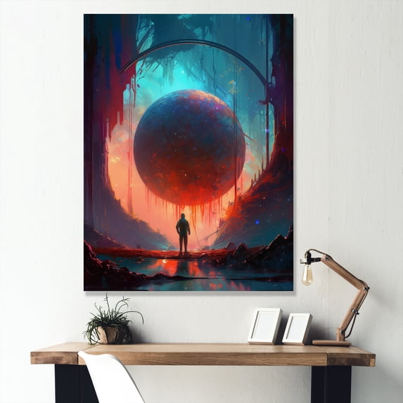 Designart "Living In The Galaxy V" City Futuristis Wall Art For Kitchen