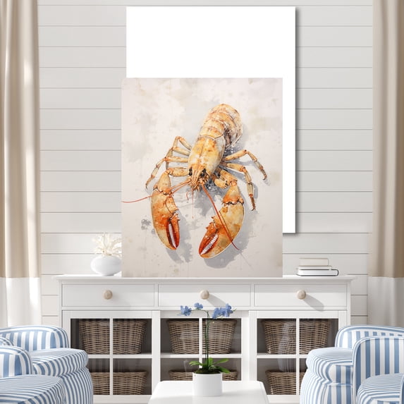 Designart "Lobster'S Grazing Moment I" Lobster Wall Art Living Room