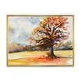 thumbnail image 1 of Designart 'Lone Oak Tree In The Fields With Autum Leaves' Traditional Framed Canvas Wall Art Print, 1 of 5