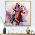 thumbnail image 1 of Designart "Lone Rider Cowboy in Pop Art" People Framed Wall Art - International Brown Cowboys Living Room Framed Canvas Art, 1 of 6