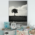 thumbnail image 1 of Designart "Lone Tree On Secluded Road Image I" Castles Floater Framed Canvas Art Print, 1 of 5