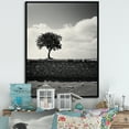 thumbnail image 1 of Designart "Lone Tree On Secluded Road Image I" Castles Floater Framed Canvas Art Print, 1 of 5