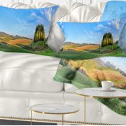 Designart Long Panorama with Little Forest - Landscape Printed Throw Pillow - 12x20