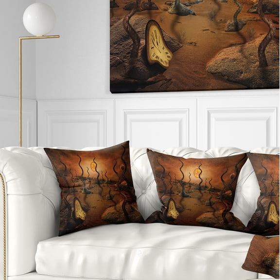 Designart Looking to Future - Abstract Throw Pillow - 16x16