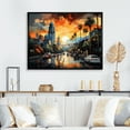 thumbnail image 1 of Designart "Los Angeles Pop Art painting II" Cityscapes Floater Framed Canvas Art Print, 1 of 7