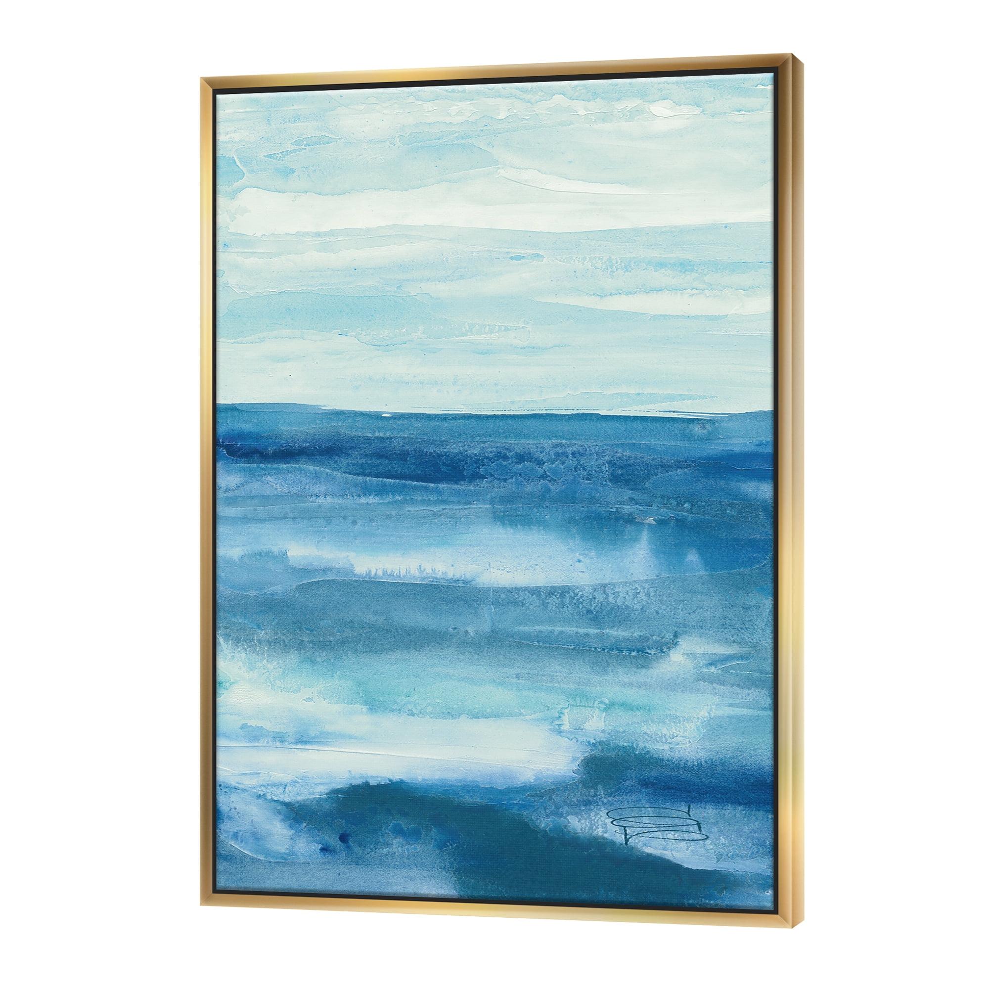 Designart ' Lost in Blue Panel ' Nautical & Coastal Framed Canvas