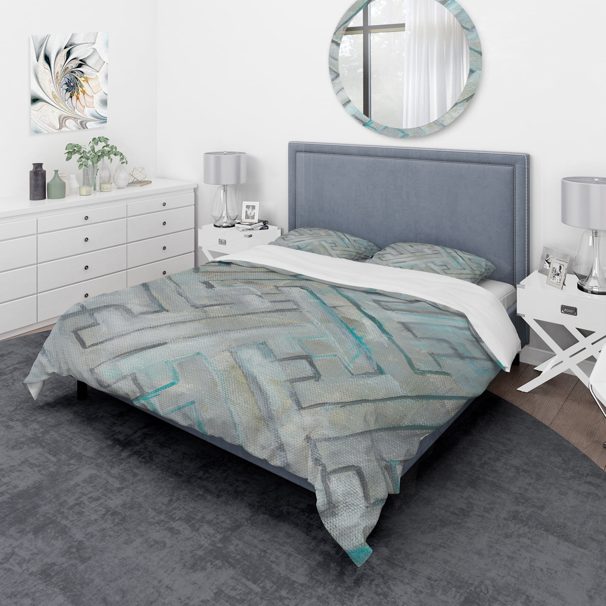 Designart 'Lost in Geometric Element' Geometric Duvet Cover Set