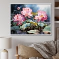 thumbnail image 1 of Designart "Lotus Pond China Art painting I" Chinese Floater Framed Canvas Wall Art, 1 of 7