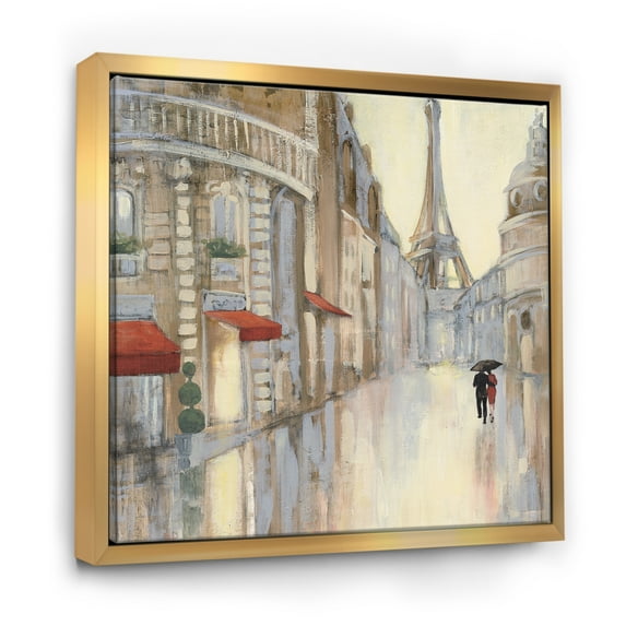 Designart ' Love in Paris III ' Romantic French Country Framed Canvas