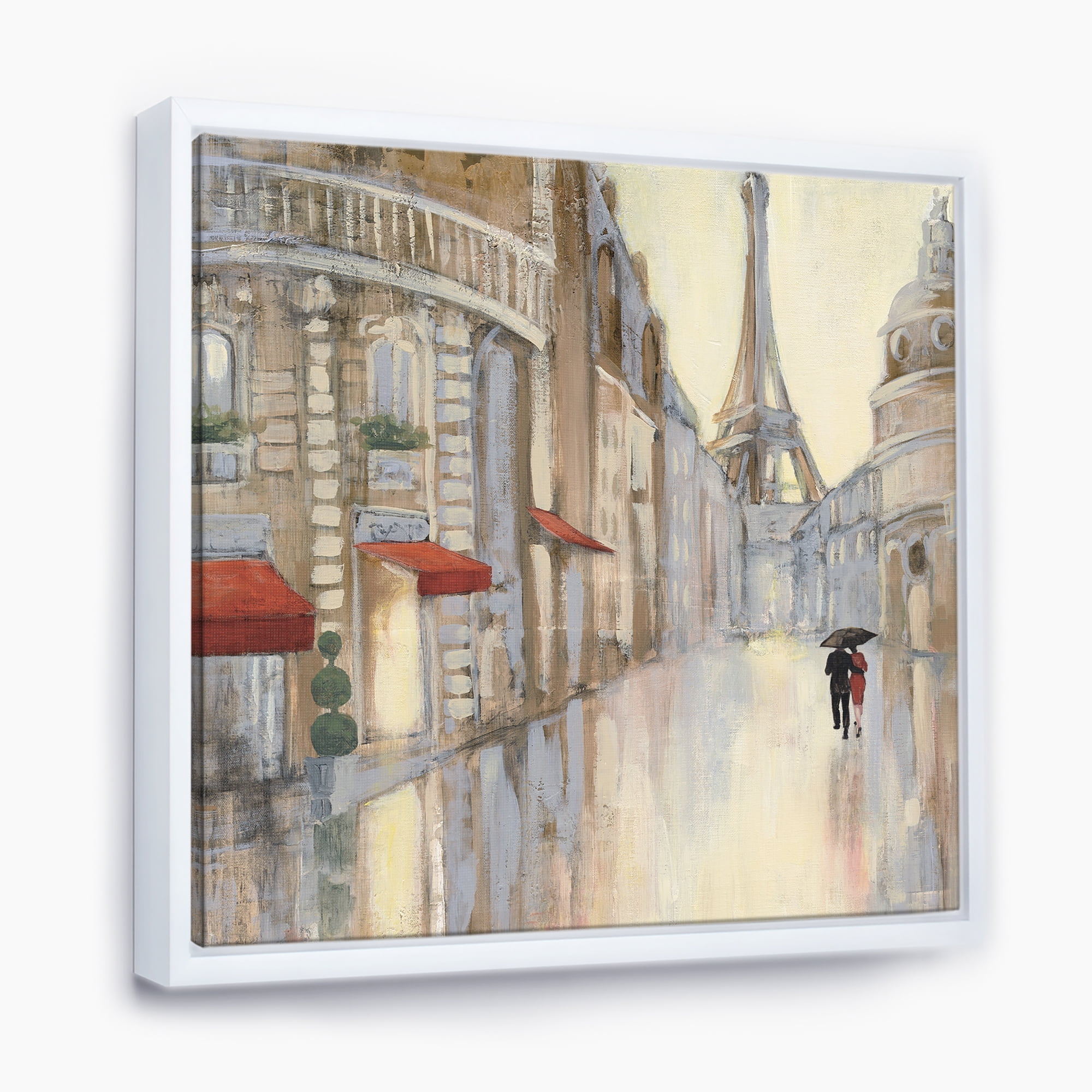 Designart ' Love in Paris III ' Romantic French Country Framed Canvas