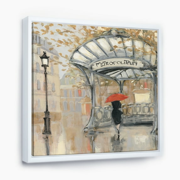 Designart ' Love in Paris IV ' Romantic French Country Framed Canvas