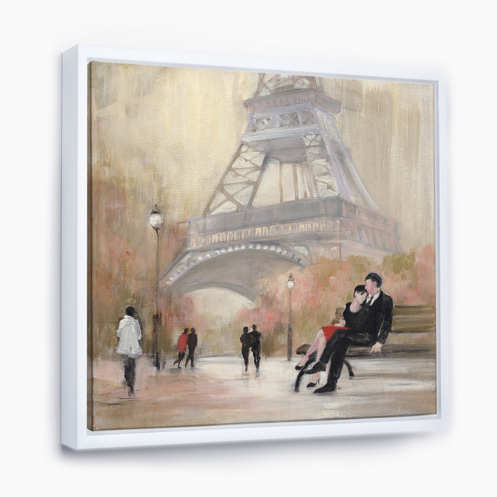 Designart ' Love in Paris VI ' Romantic French Country Framed Canvas