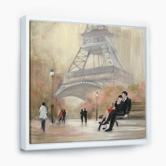 Designart ' Love in Paris VI ' Romantic French Country Framed Canvas