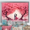 thumbnail image 1 of Designart "Love of Couple under the Tree II" Landscapes Framed Wall Art Decor - Traditional Pink Romantic Landscape Bedroom Framed Canvas Wall Art, 1 of 6
