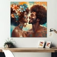 thumbnail image 1 of Designart "Love s Radiance in a Black Couple I" Romantic Metal Art Living Room, 1 of 5