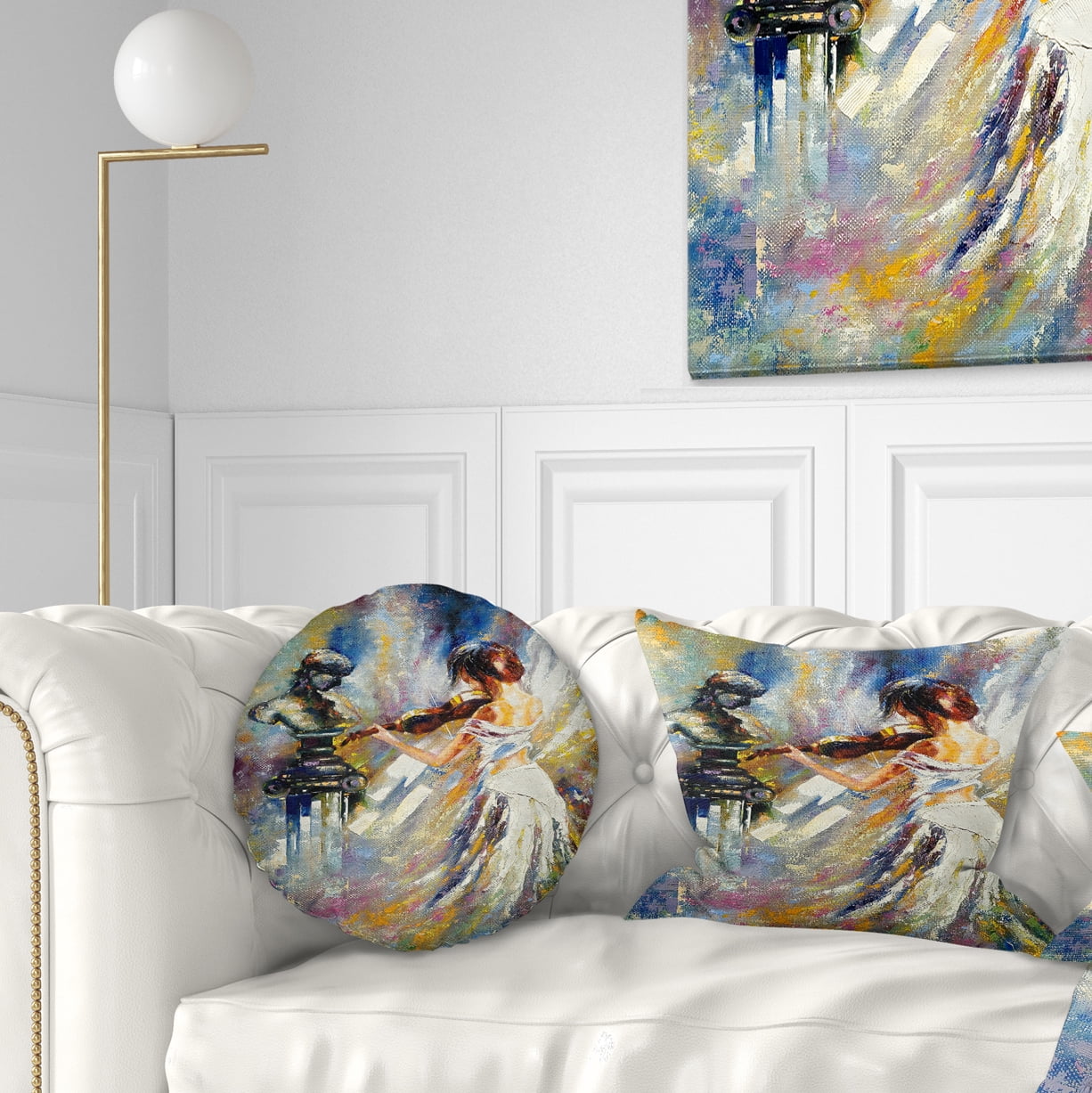 Designart Love with Endless Music - Abstract Throw Pillow - 12x20